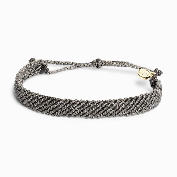 Pura Vida Jewelry - NEW Pura Vida Thick Dark Grey Flat Woven Bracelet